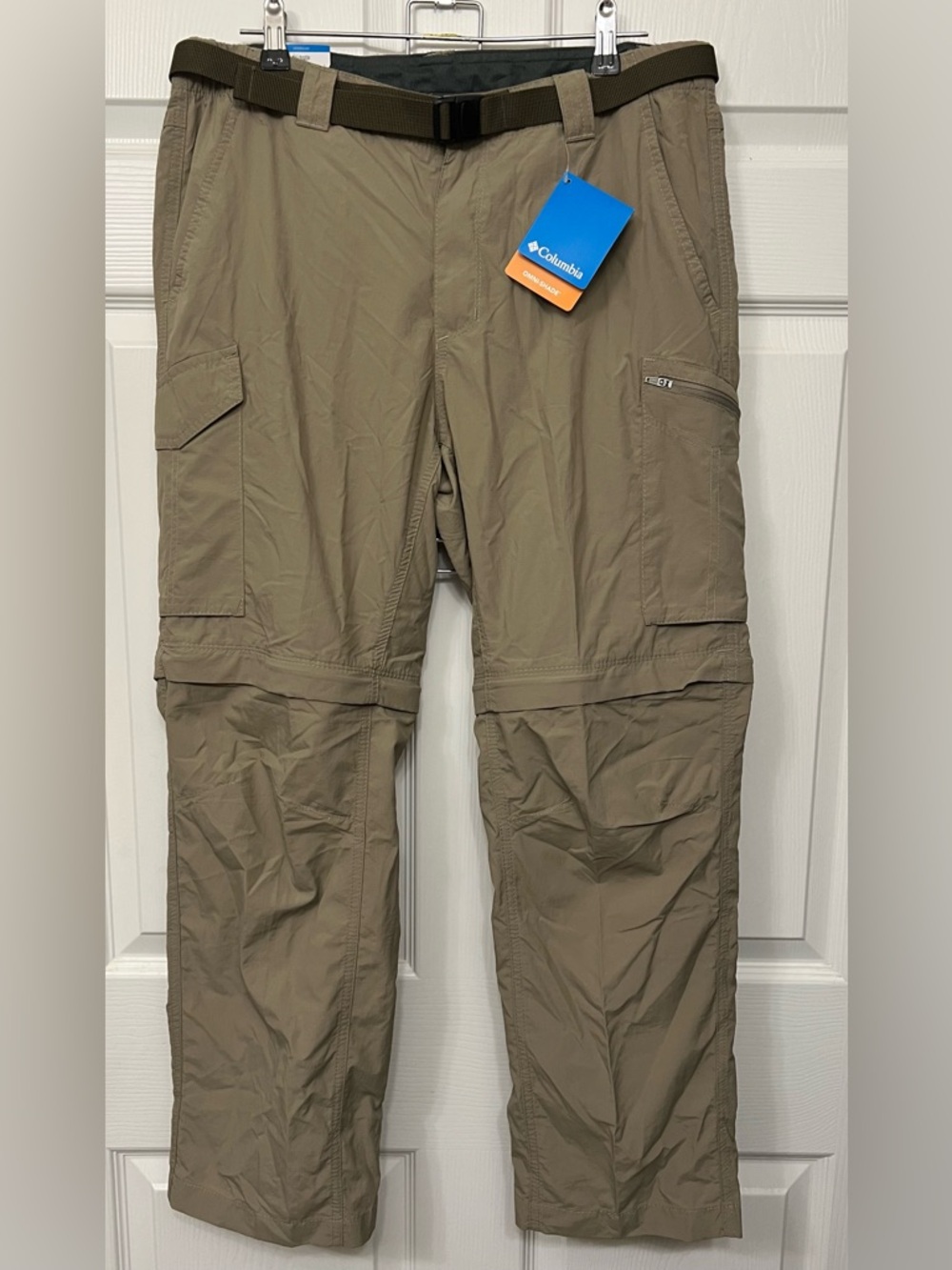 NWT Columbia Silver Ridge Convertible Pants Mens 34x30 Tan Hiking Cargo Shorts